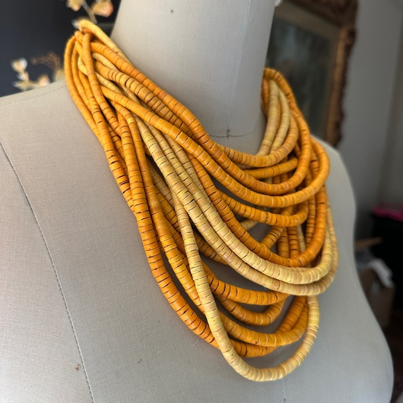 Vintage Gerda Lynggaard Monies Layered Beaded Necklace with horn clasp. - Picture 4 of 5